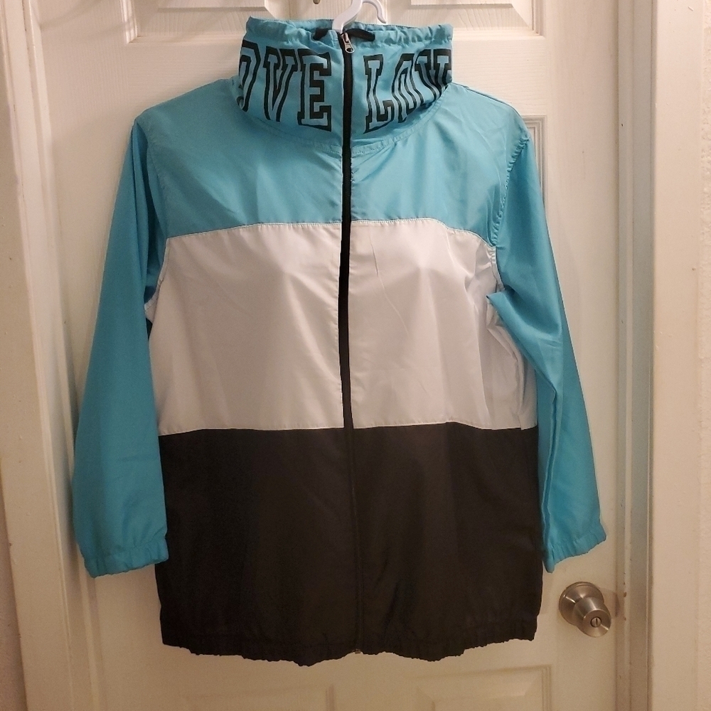 Bobbie Brooks windbreaker funnel neck lightweight